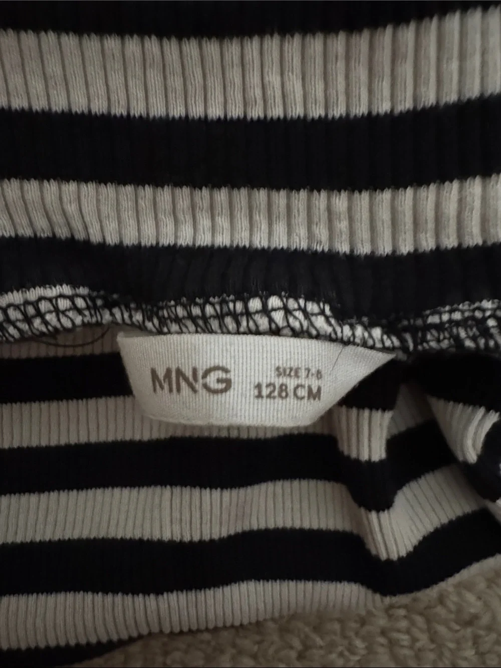 MNG Girls Black & White Ribbed Turtleneck 7-8